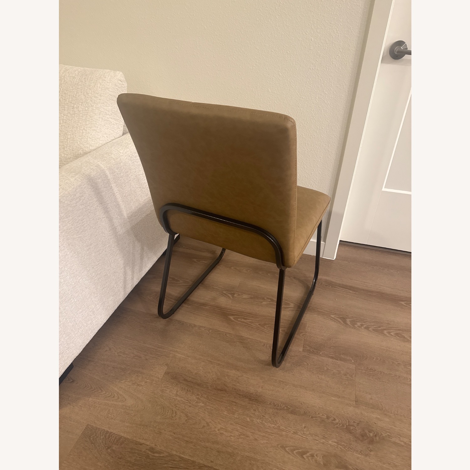 Ashley Light Brown Leather Dining Chairs - image-5