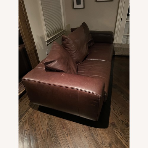 Used Natuzzi Dark Brown Leather 2 Piece Sectional for sale on AptDeco