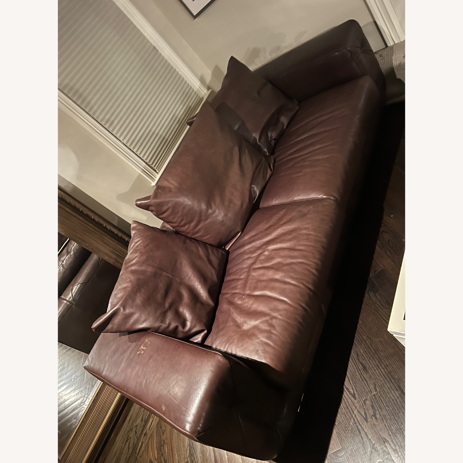 Natuzzi Dark Brown Leather 2 Piece Sectional - image-2