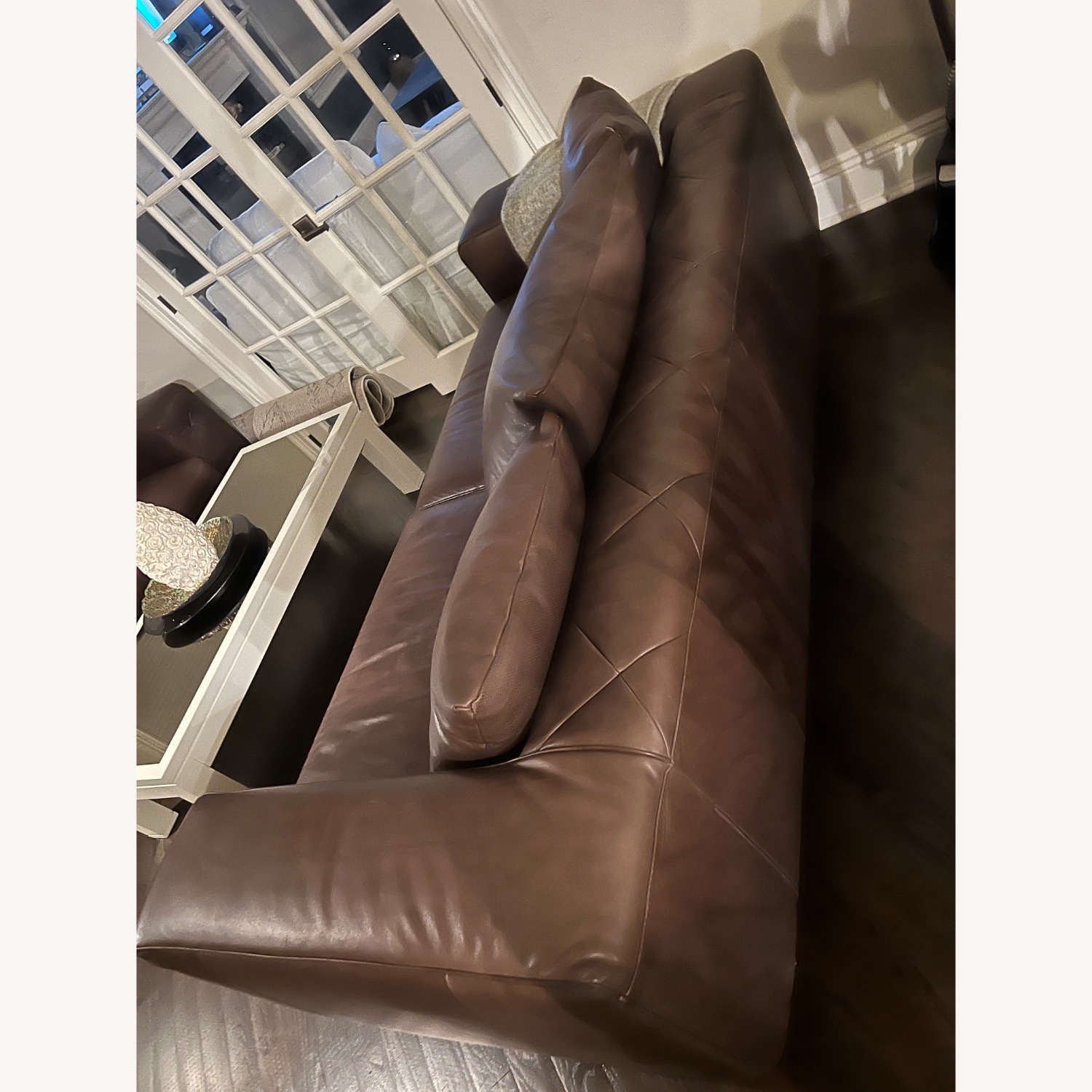 Natuzzi Dark Brown Leather 2 Piece Sectional - image-6