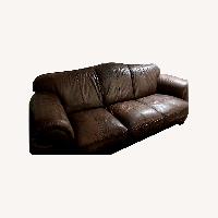Dark Brown Leather 3+ Seater Sofa