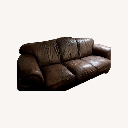 Used Dark Brown Leather 3+ Seater Sofa for sale on AptDeco