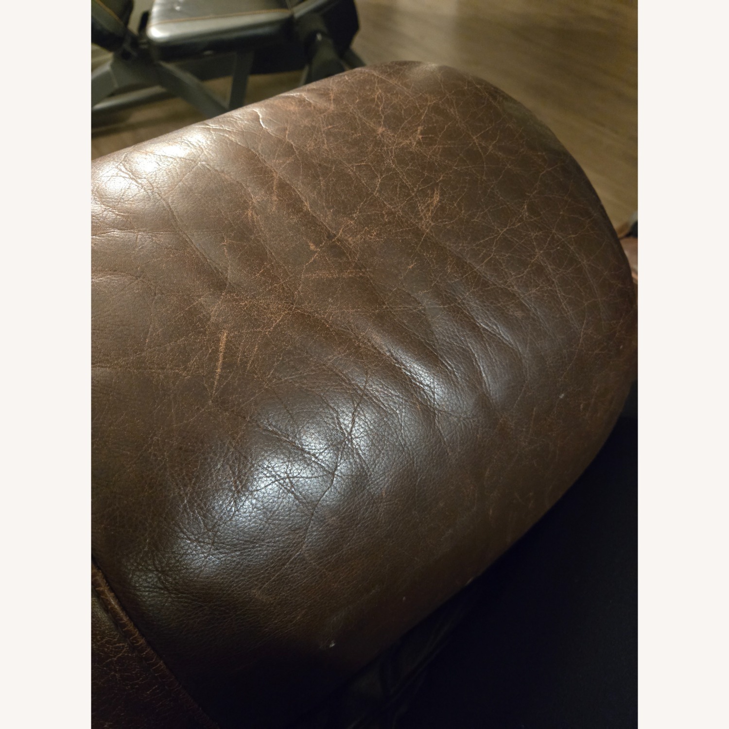 Dark Brown Leather 3+ Seater Sofa - image-3