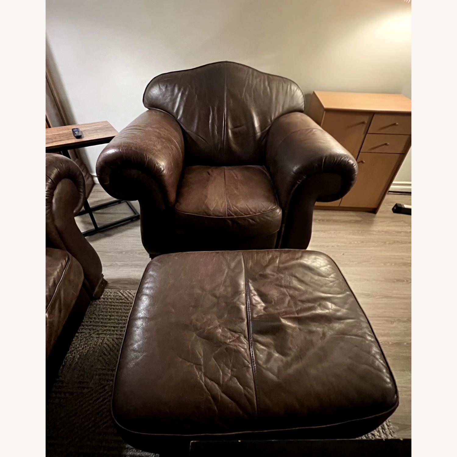 Dark Brown Leather Armchair - image-2
