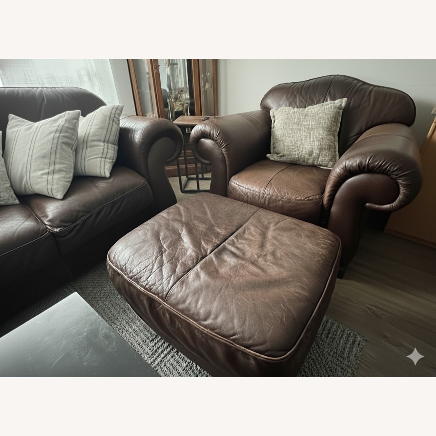 Dark Brown Leather Armchair - image-1