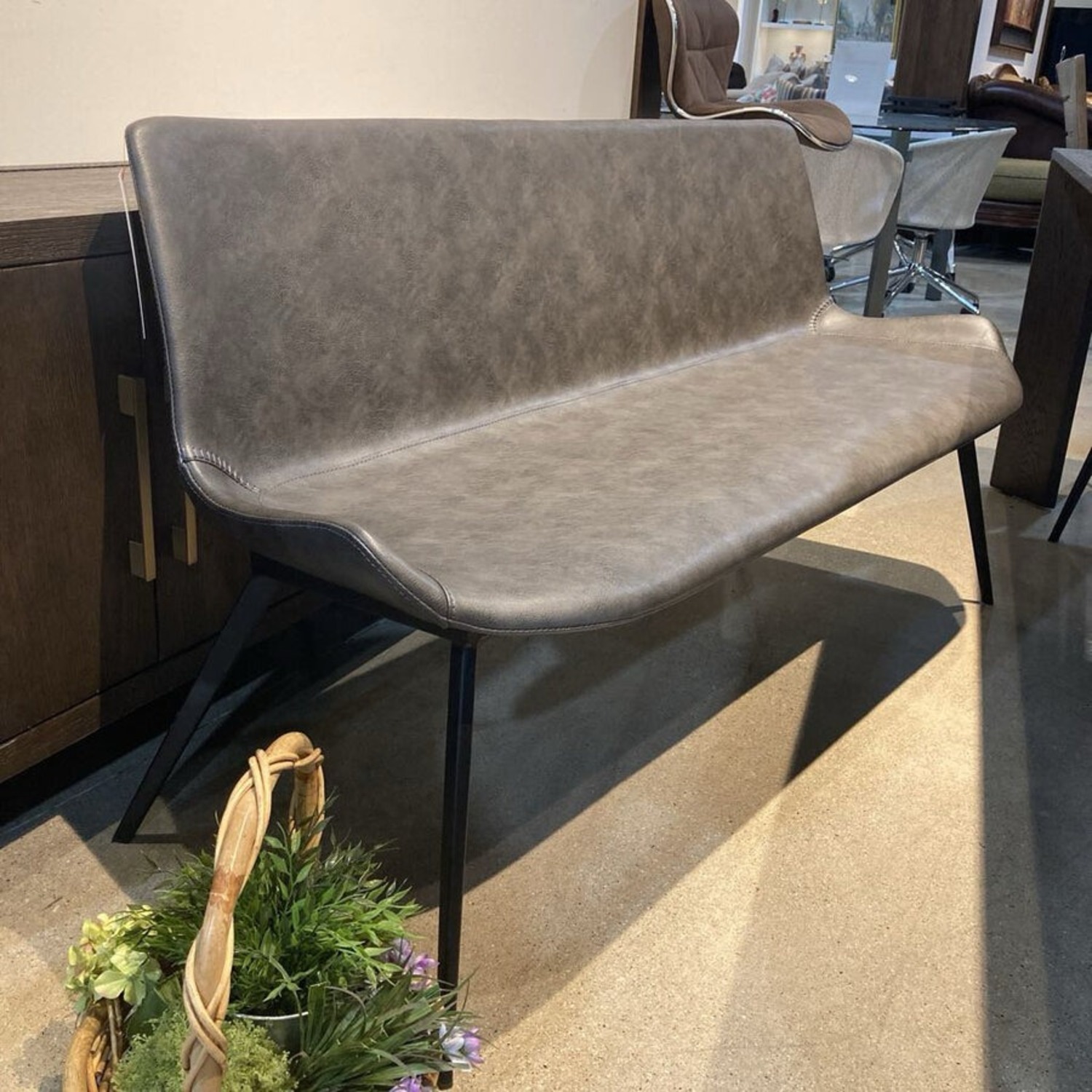 Arhaus Gage Faux Leather Dining Bench - image-3