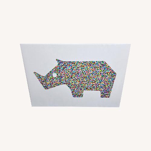 Used Rhino Multicolor Print on Stretched Canvas for sale on AptDeco