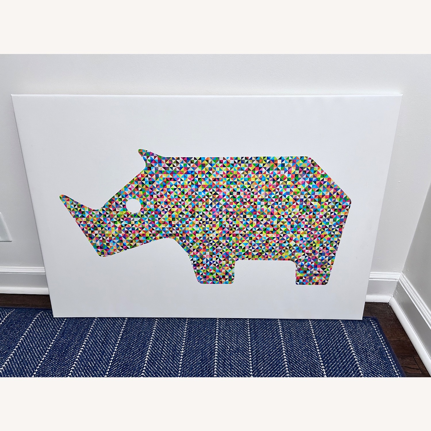 Rhino Multicolor Print on Stretched Canvas  - image-1