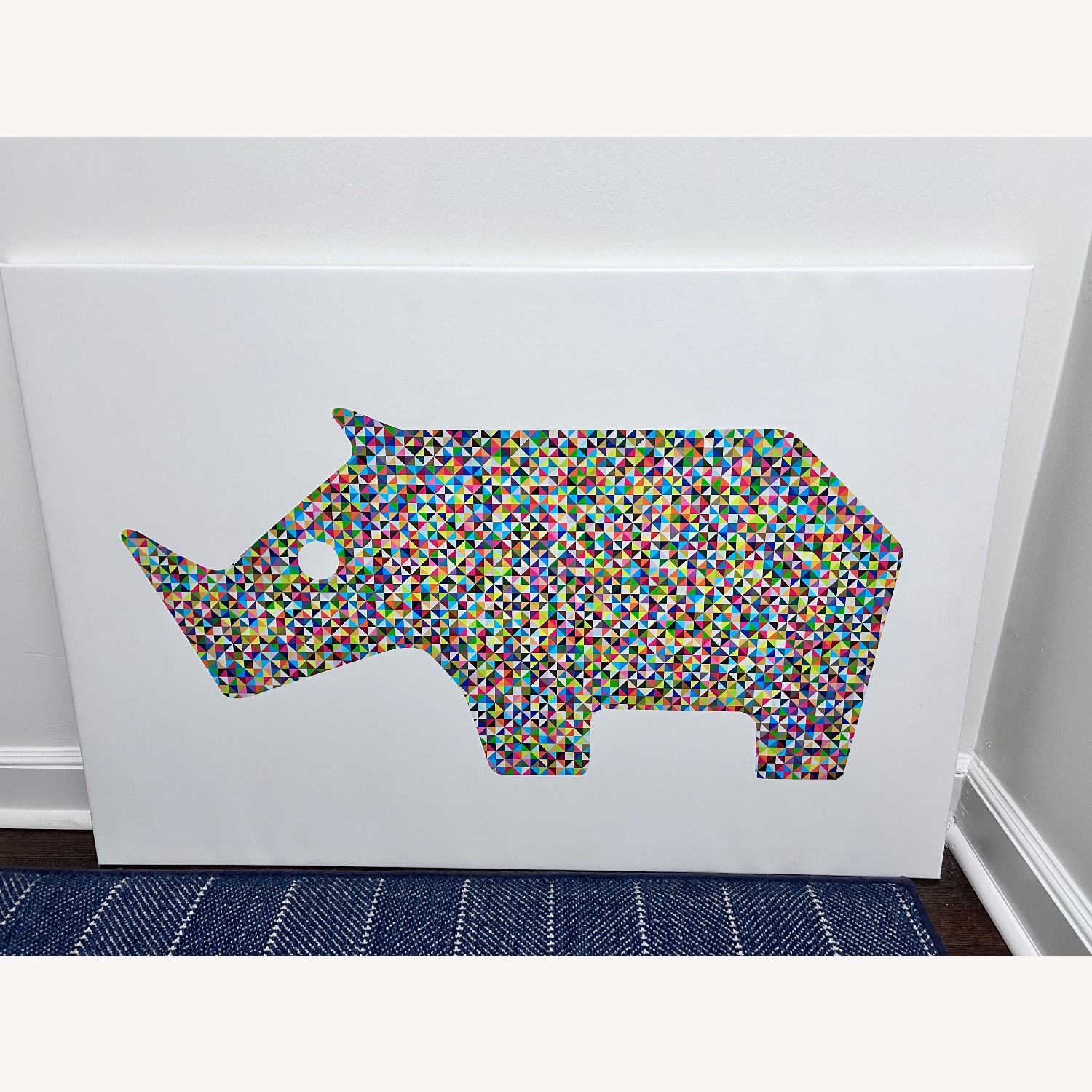 Rhino Multicolor Print on Stretched Canvas  - image-2