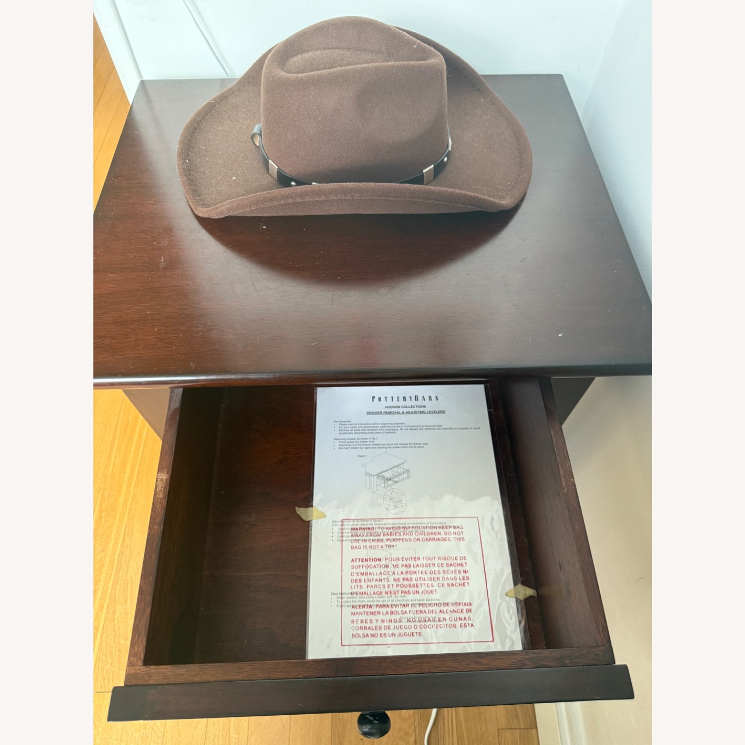 Pottery Barn Hudson Dark Brown Side Table - image-3