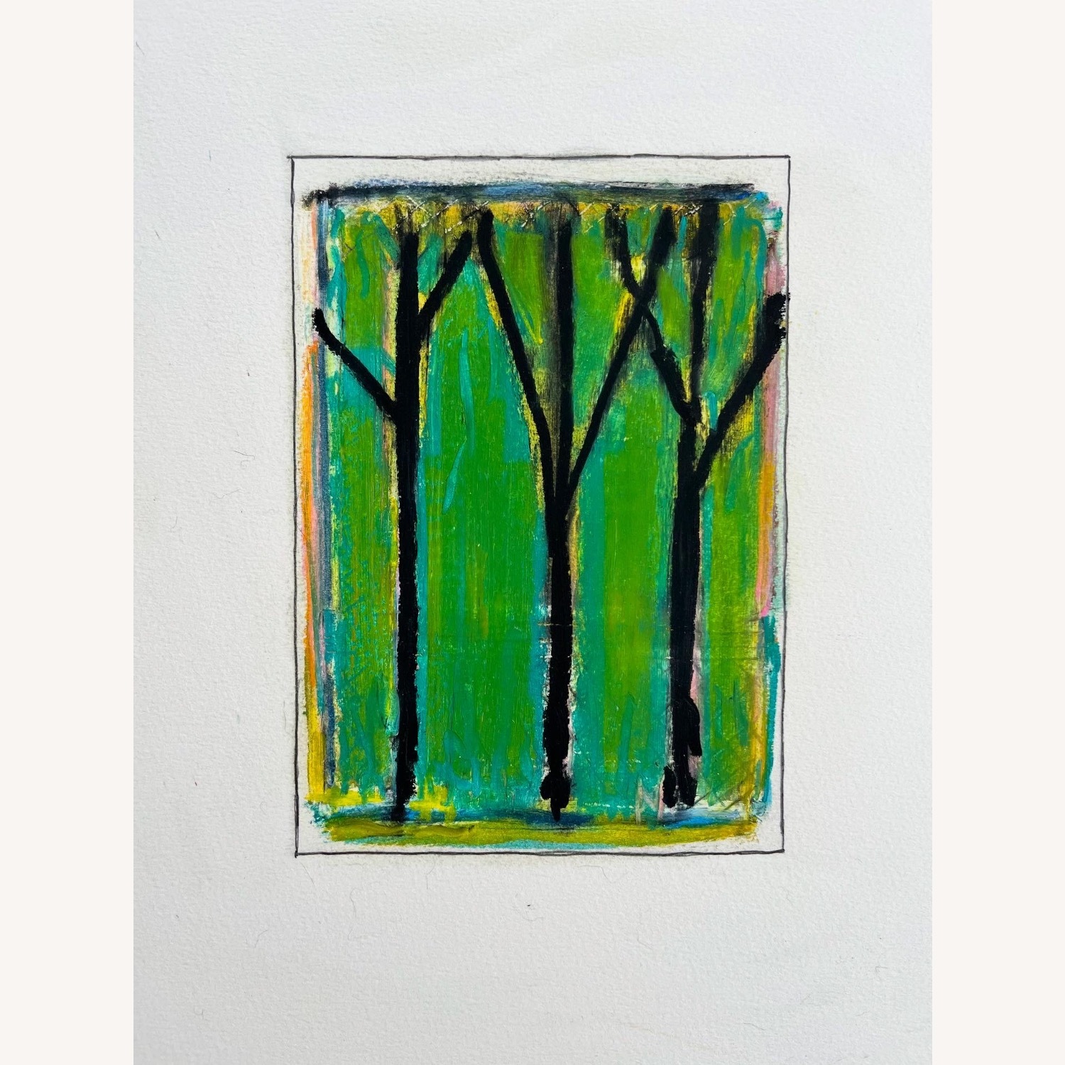 Vintage Abstract Oil Pastel by Paul Rinaldi - image-1