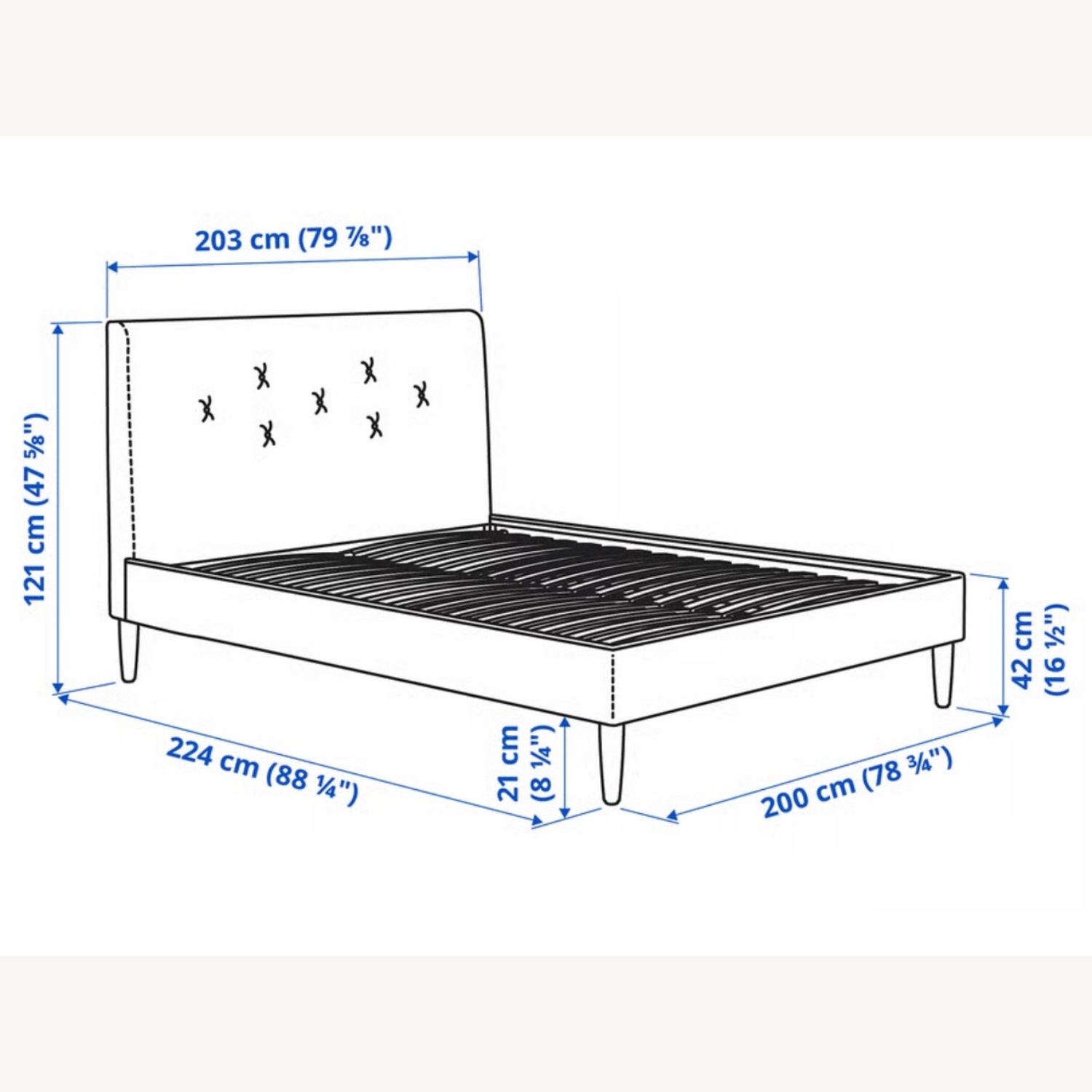 IKEA Idanäs Pink Fabric King Bed - image-2