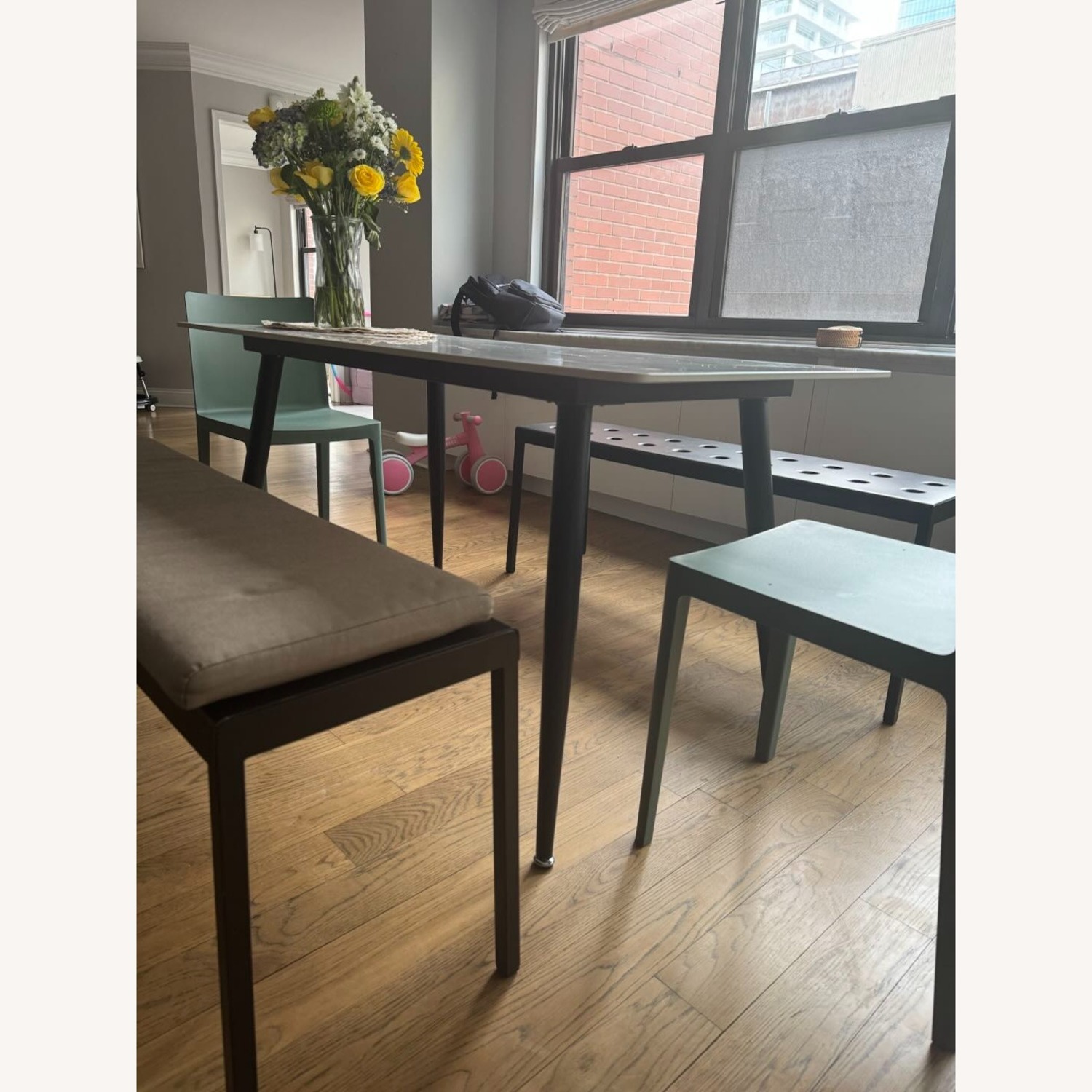 Wayfair White Glass Dining Table - image-5