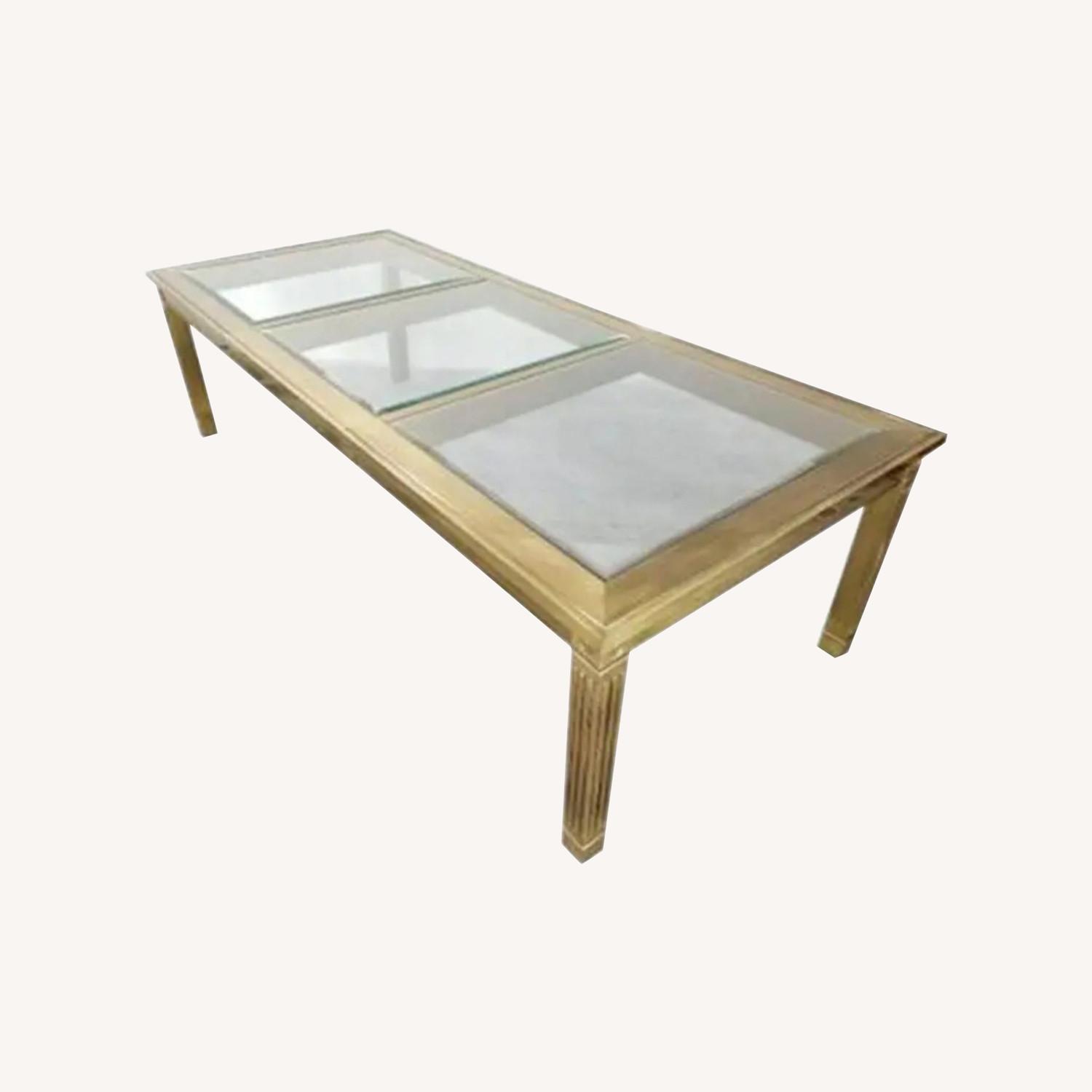 Regency Mastercraft Brass Dining Table - image-0