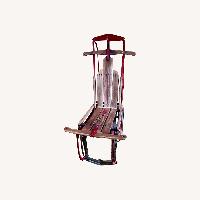 Dark Brown Wood Accent Chair