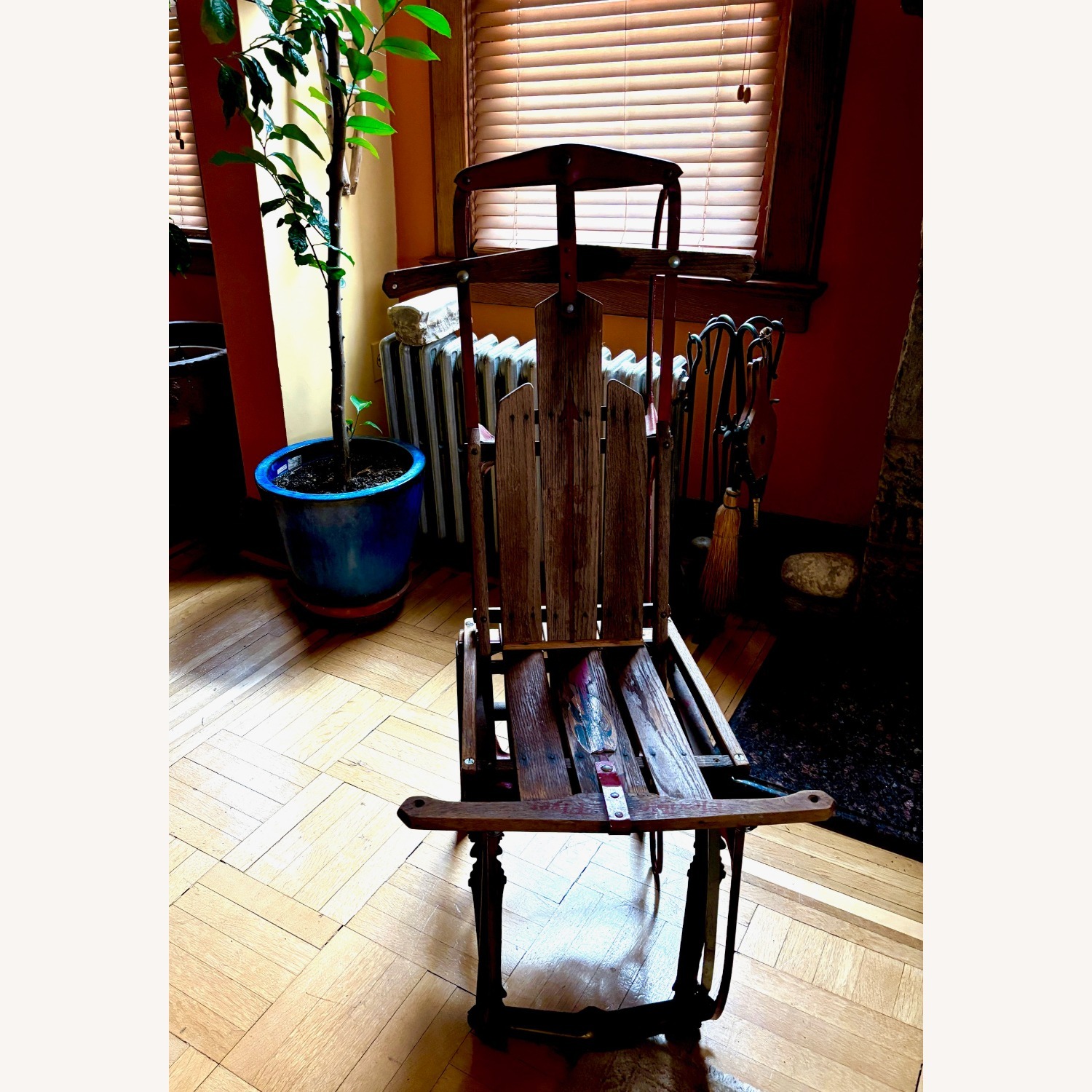 Dark Brown Wood Accent Chair - image-7