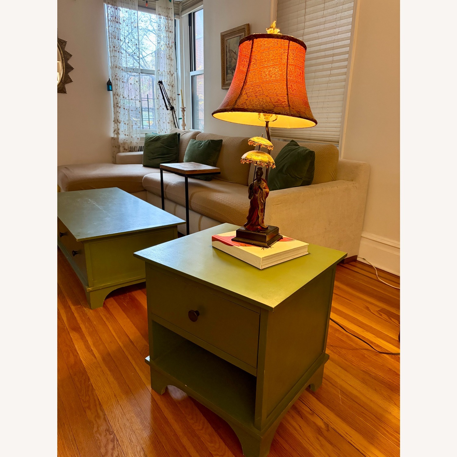 Pottery Barn Green Wood Side Tables - image-4