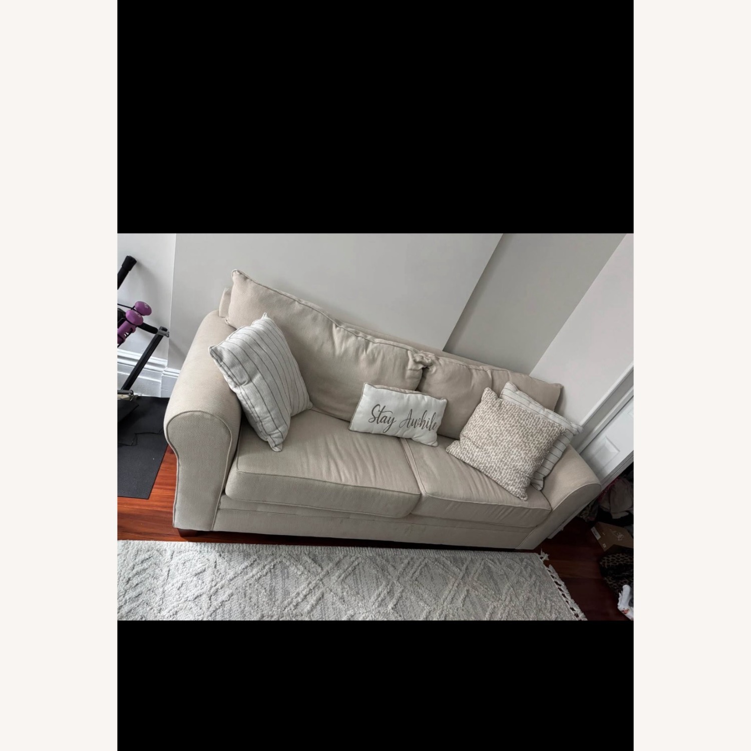 Laurel Beige 90'' Sleeper Sofa with Queen Gel Mattress - image-1