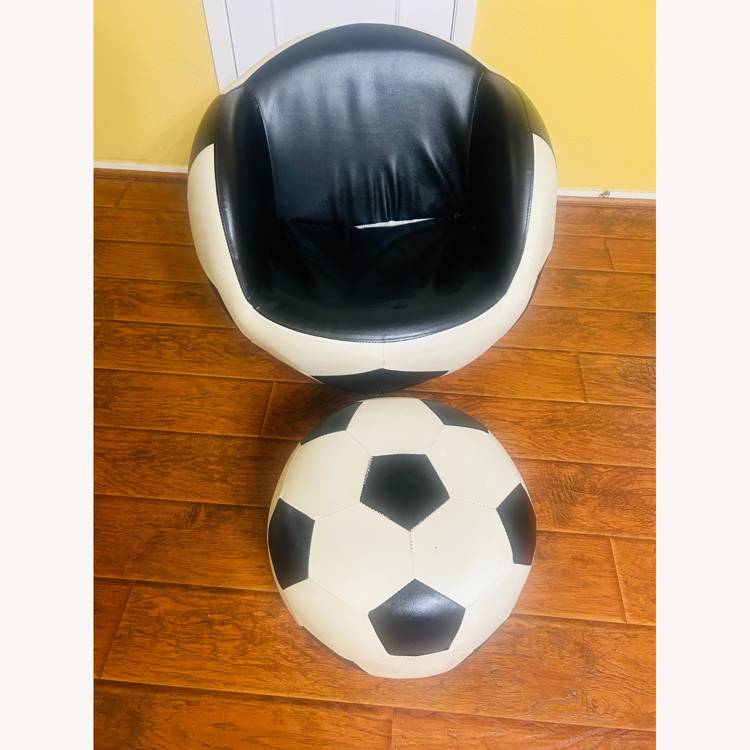 Kids Sports Zone Soccer Ball Chair - image-1