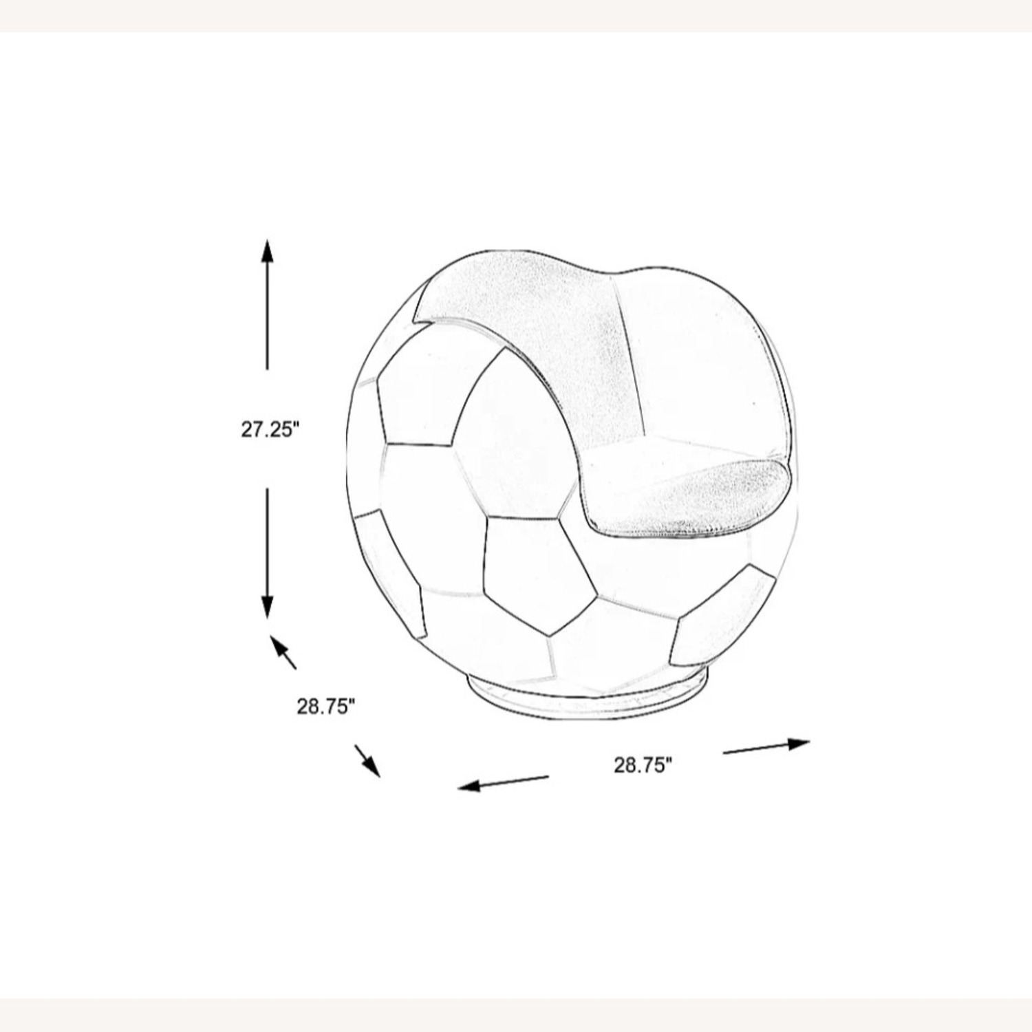 Kids Sports Zone Soccer Ball Chair - image-6