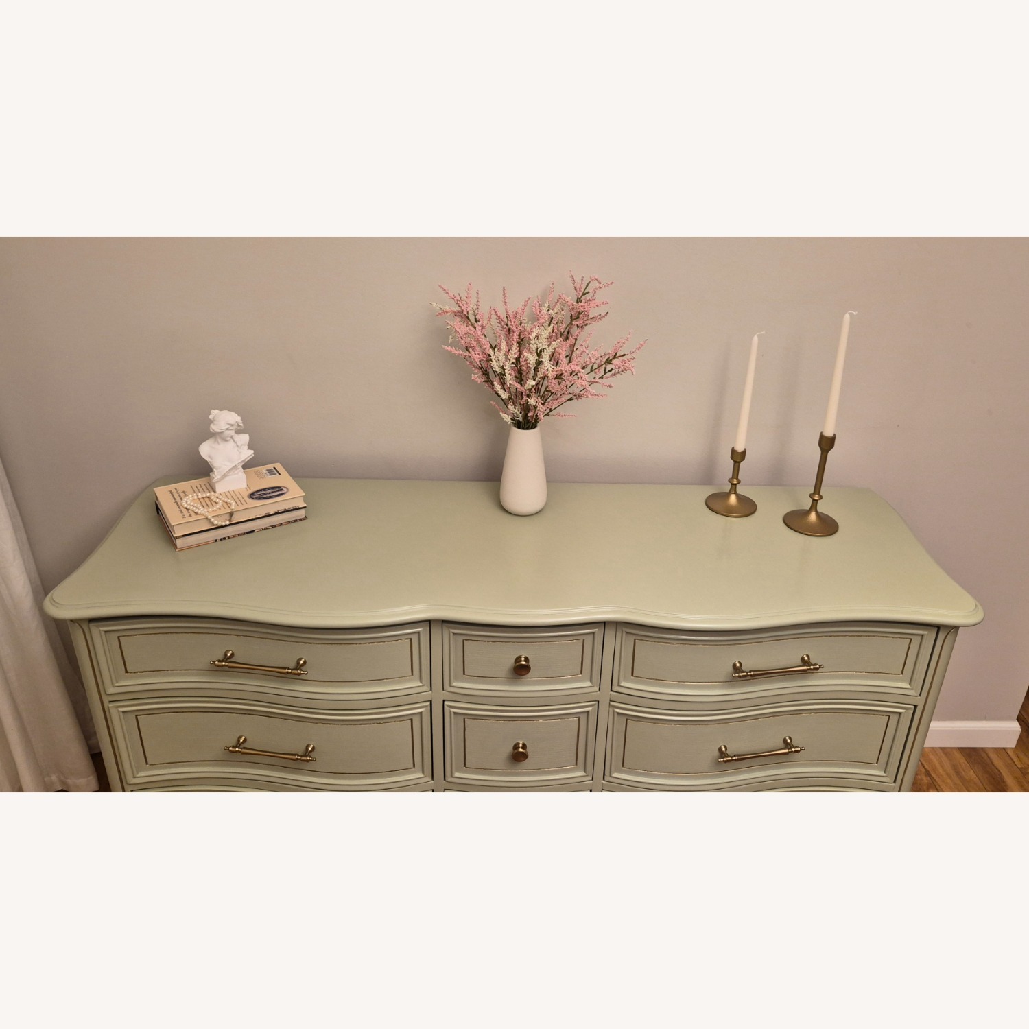 Vintage Dixie 9-Drawer Dresser in Sage Green - image-10