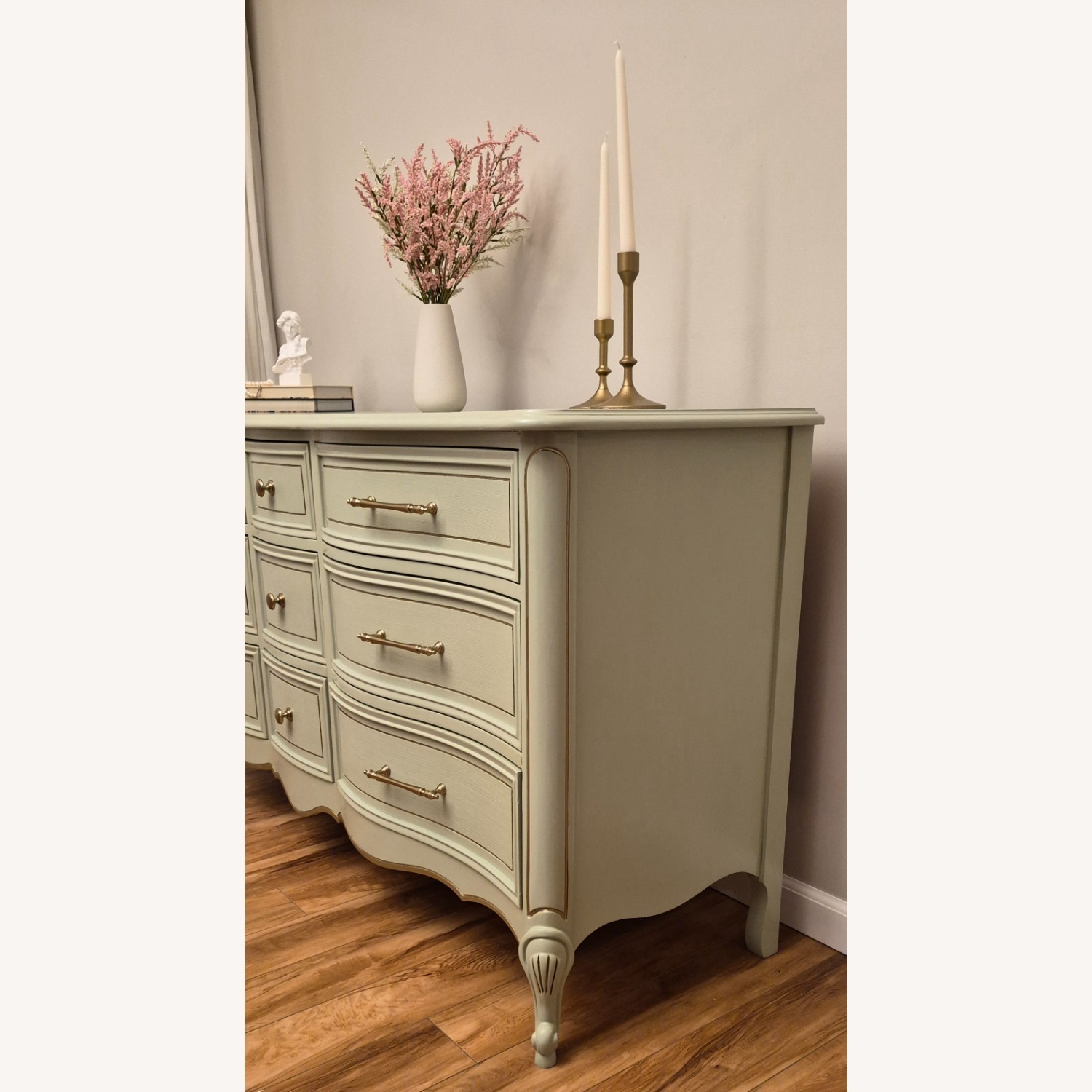 Vintage Dixie 9-Drawer Dresser in Sage Green - image-11