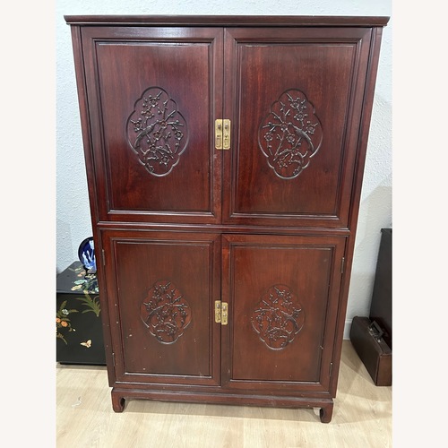 Used Oriental Furnishings Dark Brown Media Storage for sale on AptDeco