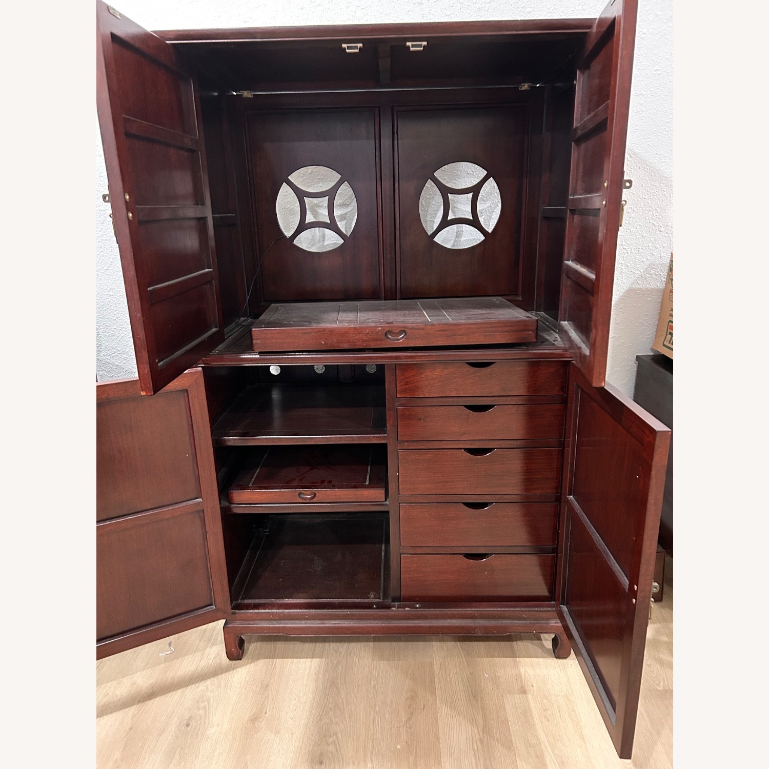 Oriental Furnishings Dark Brown Media Storage - image-3