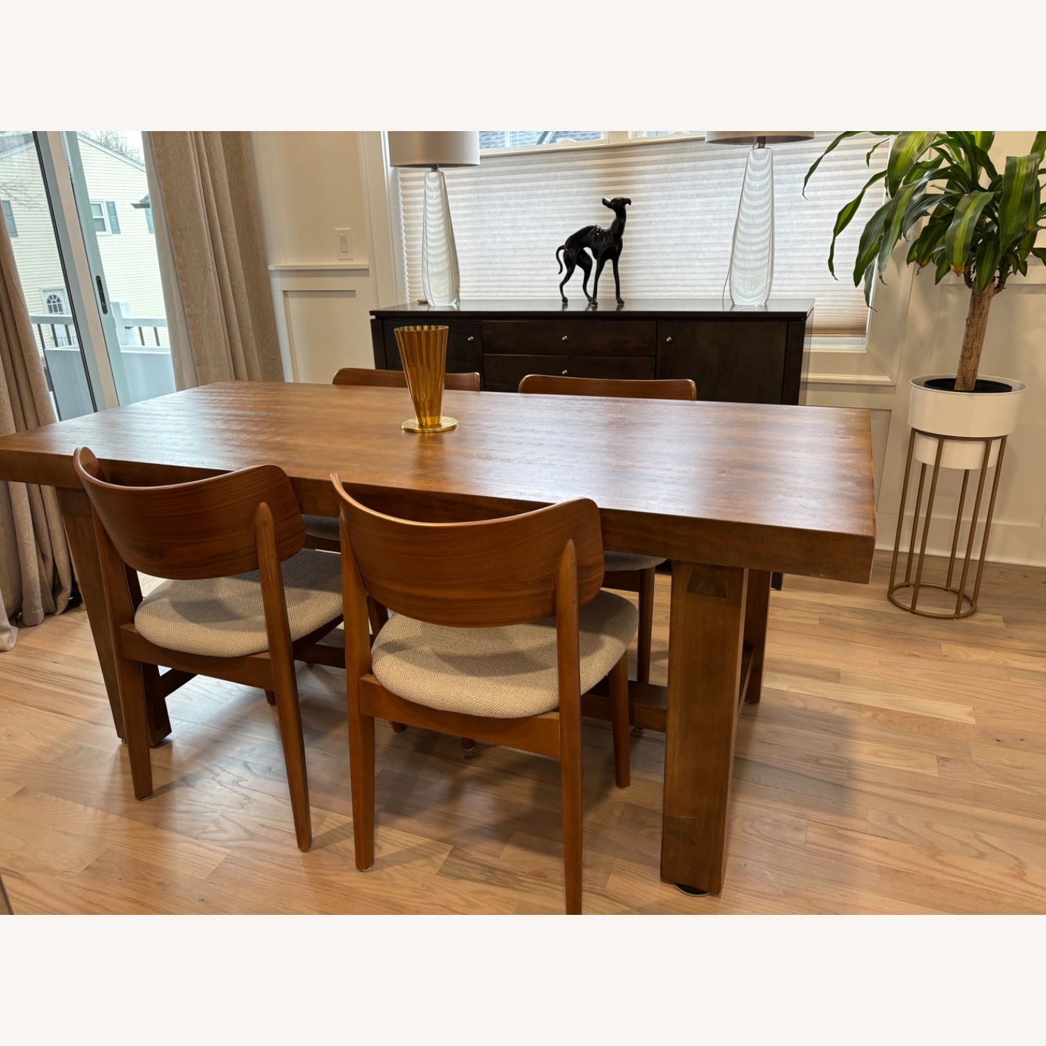 Pottery Barn Reed Dark Brown Wood Dining Table - image-2