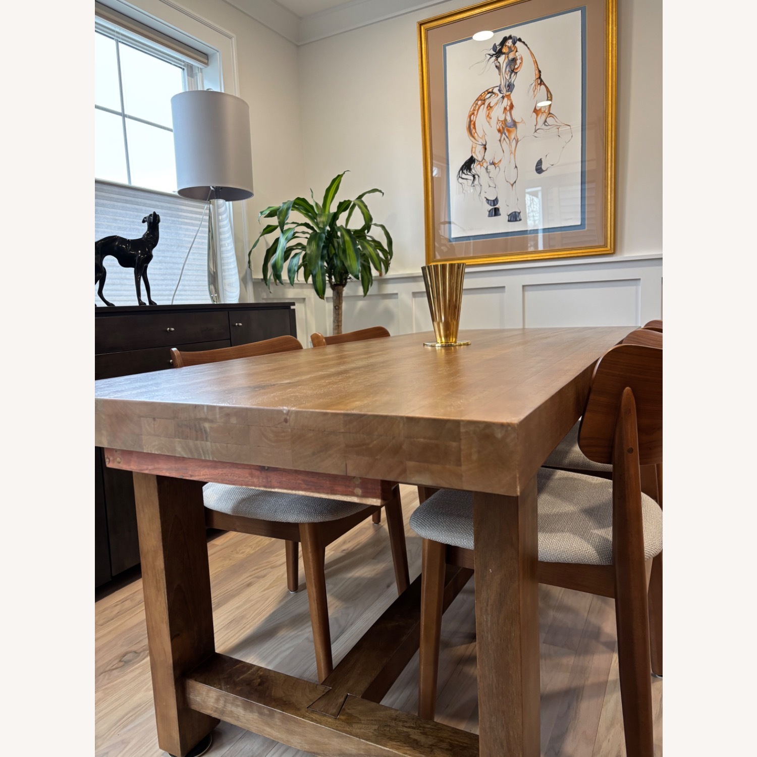 Pottery Barn Reed Dark Brown Wood Dining Table - image-3