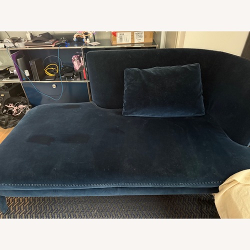Used Maxalto Blue Velvet Chaise Lounge for sale on AptDeco