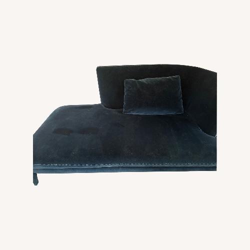 Used Maxalto Blue Velvet Chaise Lounge for sale on AptDeco