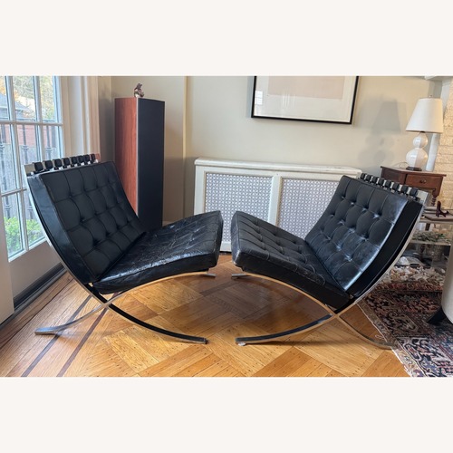 Used Knoll Black Leather Barcelona Benches for sale on AptDeco