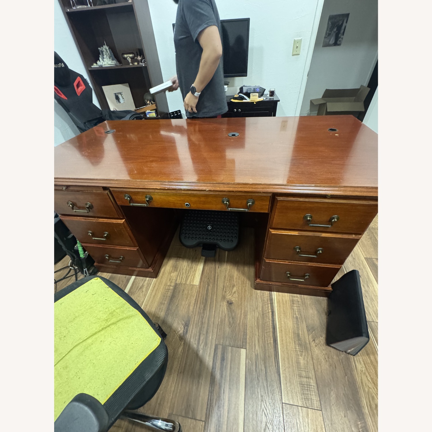 Light Brown Wood Desk - image-4