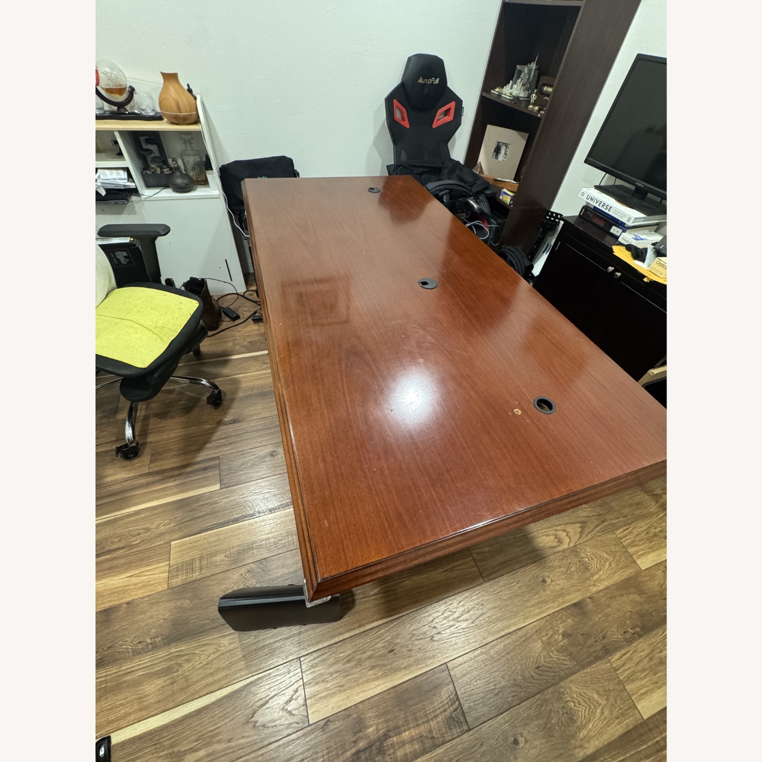 Light Brown Wood Desk - image-6