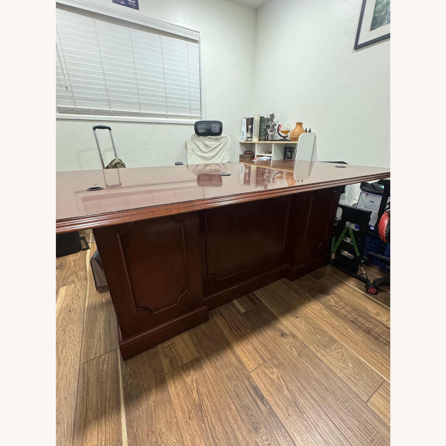 Light Brown Wood Desk - image-7