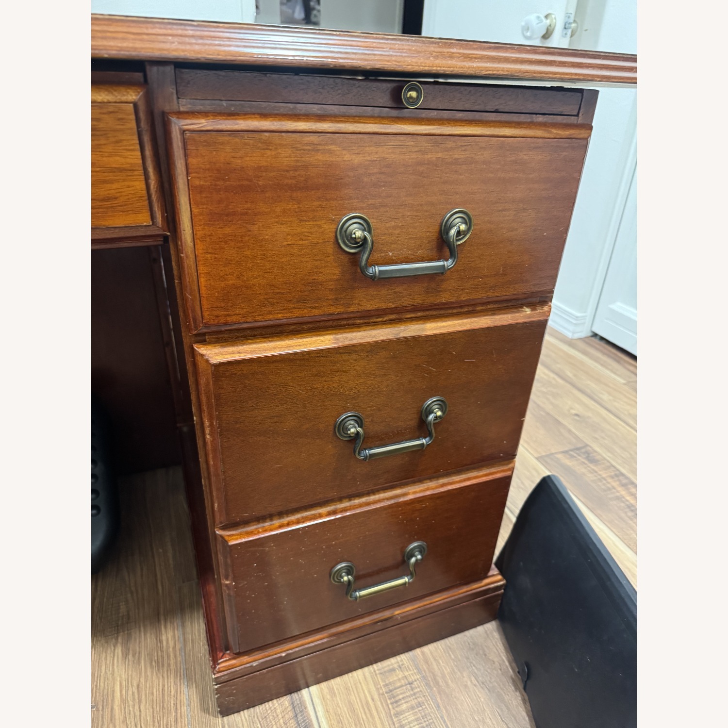 Light Brown Wood Desk - image-5