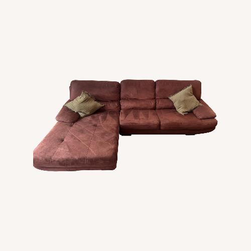 Used Treviso Dark Brown Faux Leather 2 Piece Sectional for sale on AptDeco