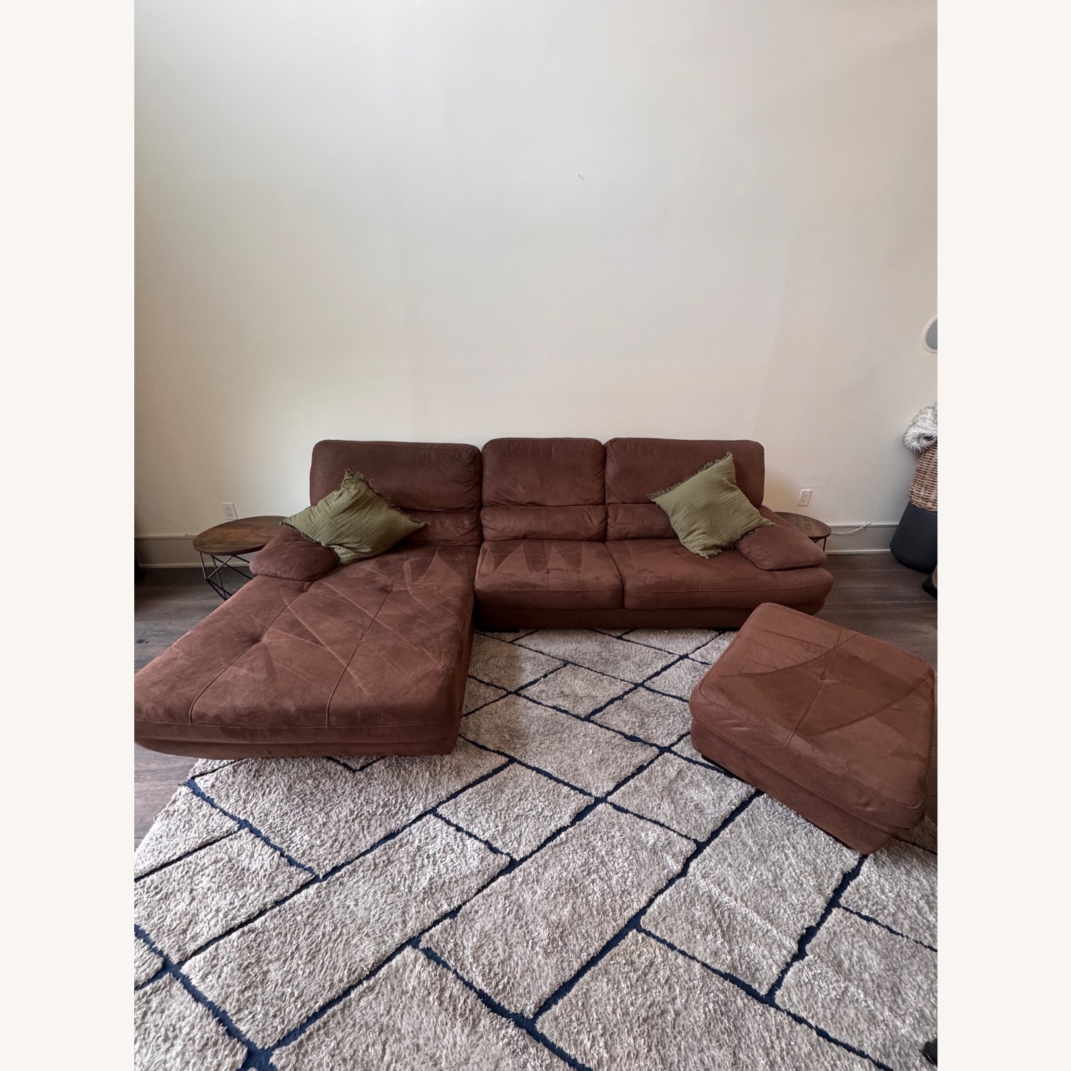 Treviso Dark Brown Faux Leather 2 Piece Sectional - image-2