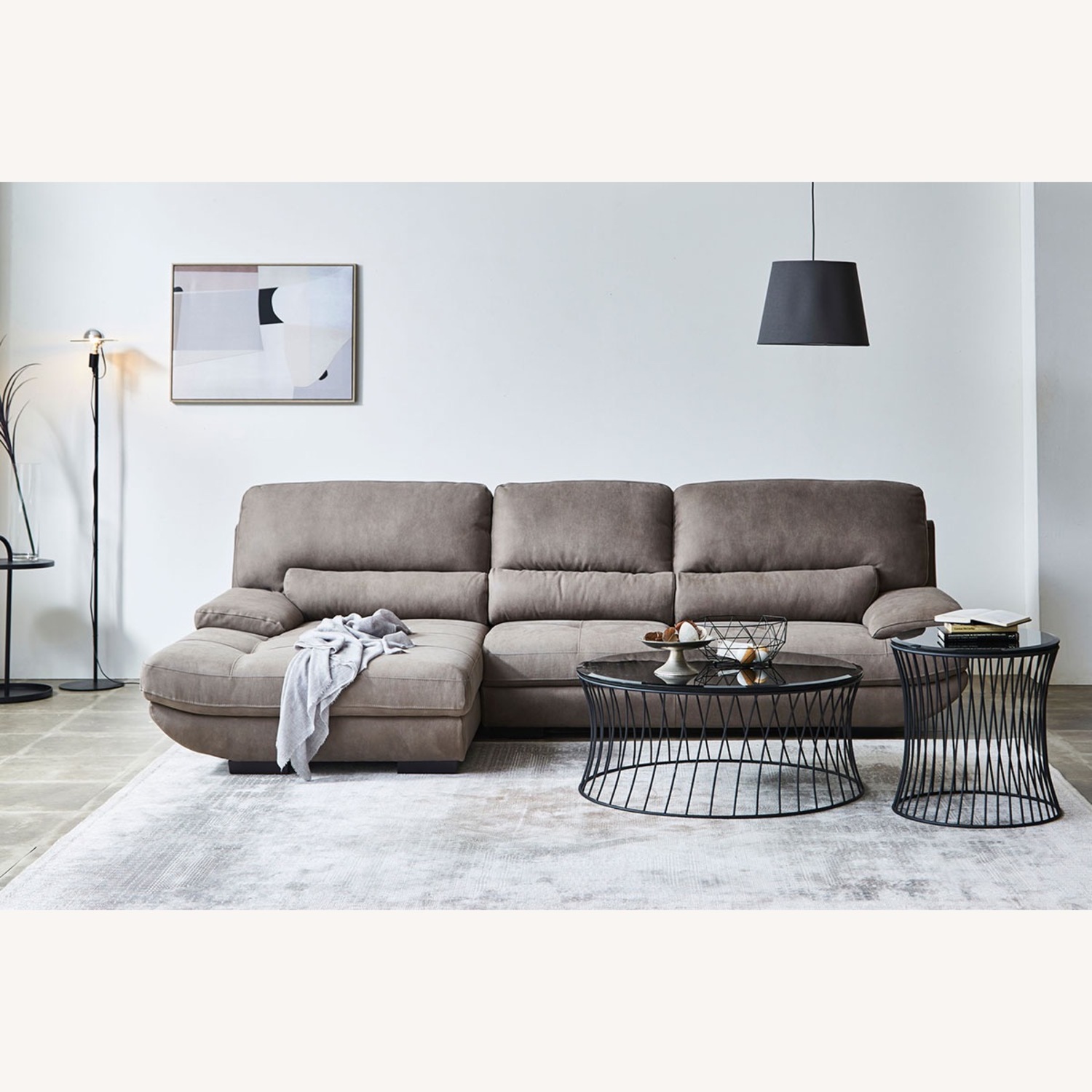 Treviso Dark Brown Faux Leather 2 Piece Sectional - image-6