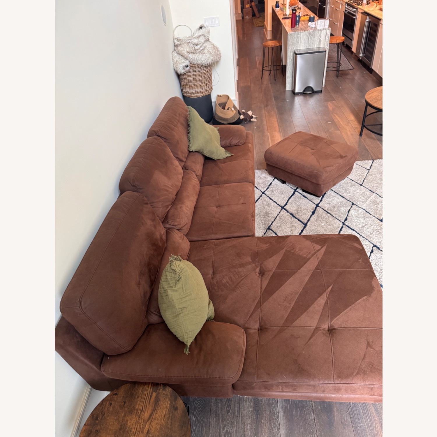 Treviso Dark Brown Faux Leather 2 Piece Sectional - image-3