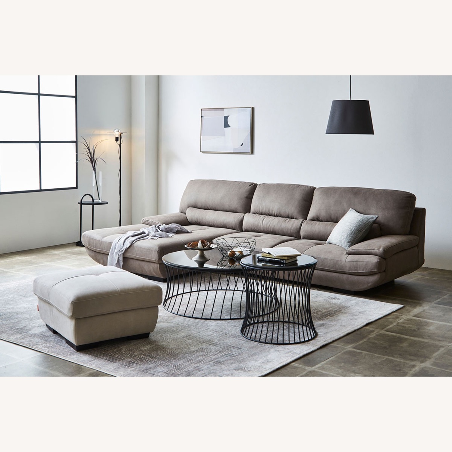 Treviso Dark Brown Faux Leather 2 Piece Sectional - image-5