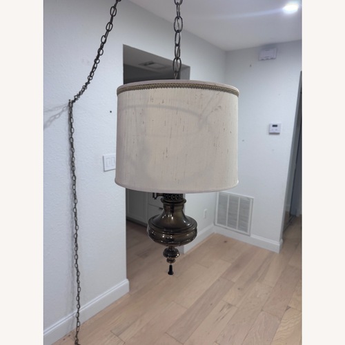 Used Brass 70’s Ceiling Swag Lamp Plug In for sale on AptDeco
