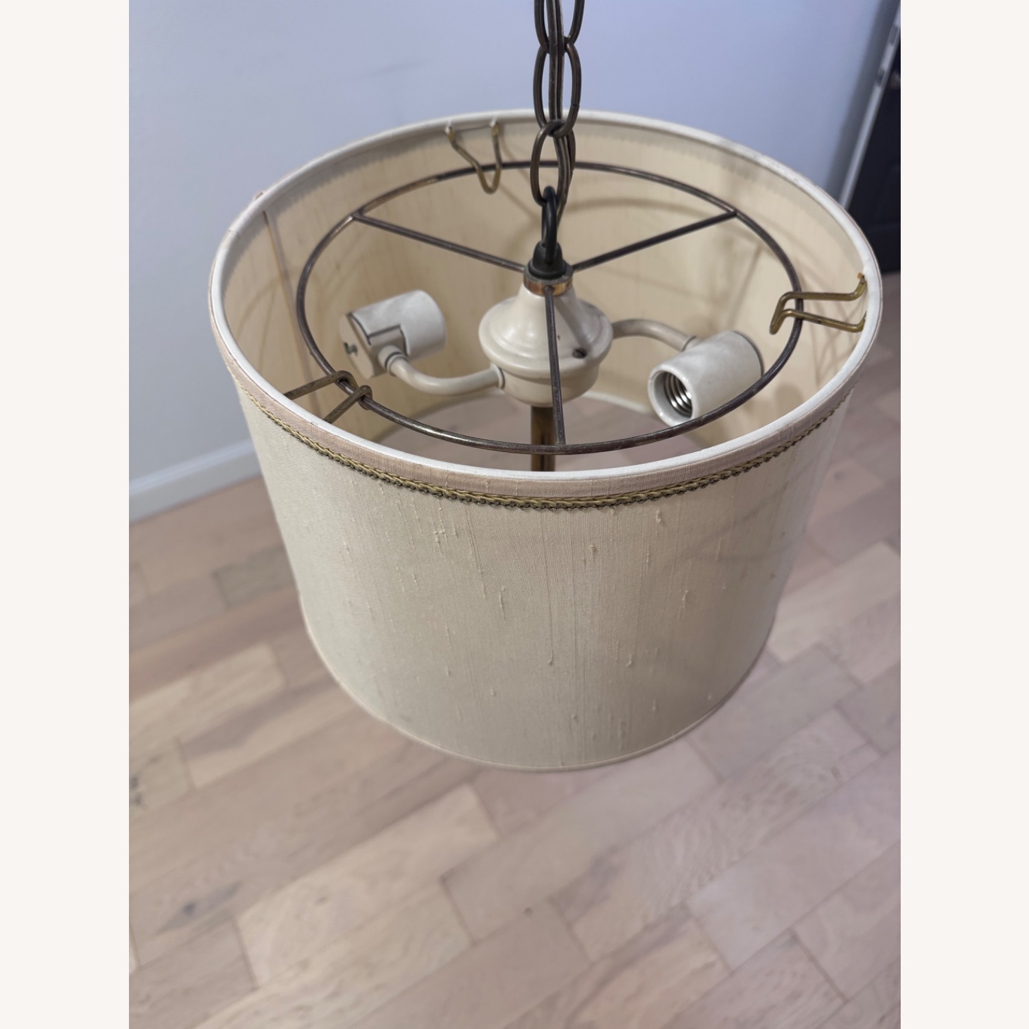 Brass 70’s Ceiling Swag Lamp Plug In - image-3