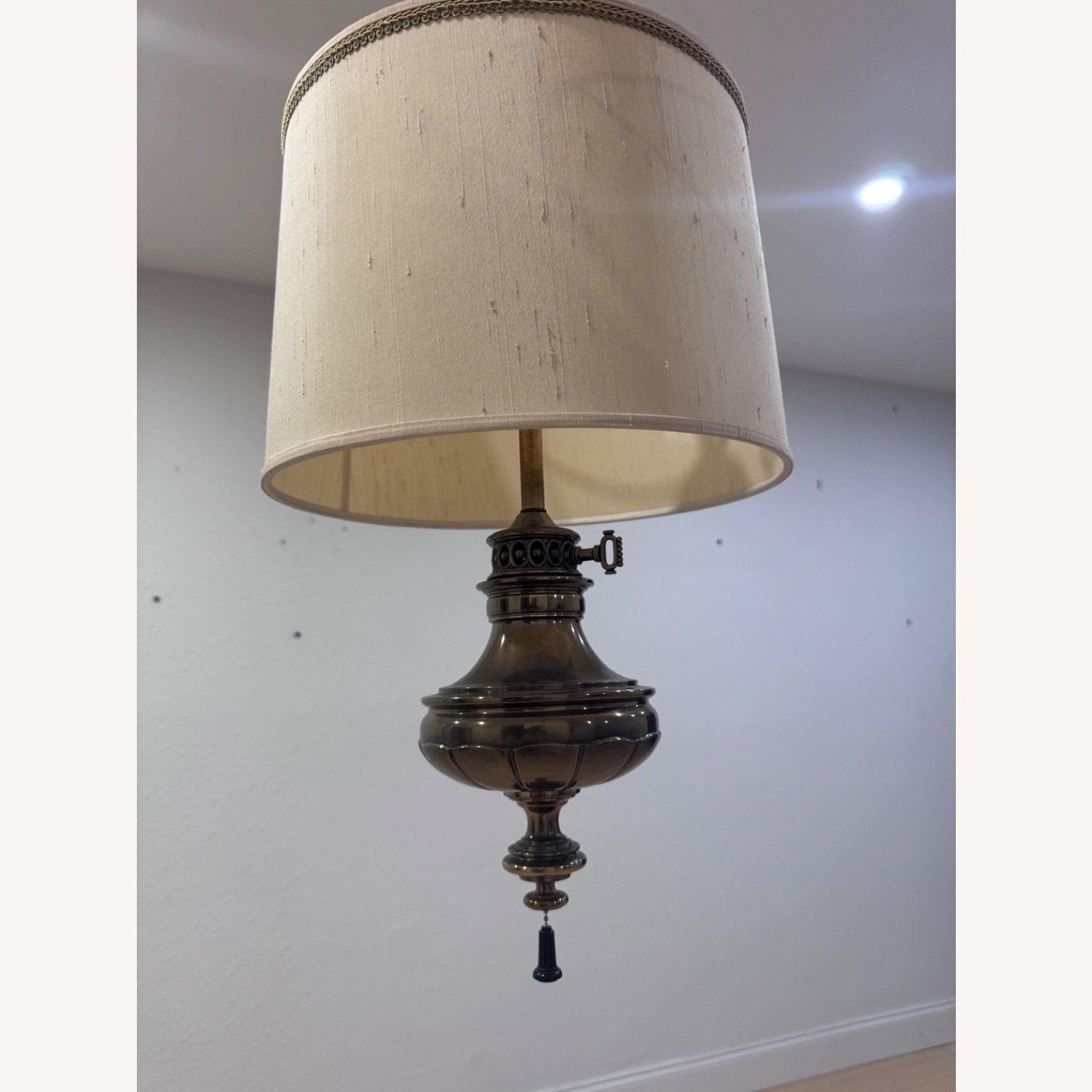 Brass 70’s Ceiling Swag Lamp Plug In - image-2