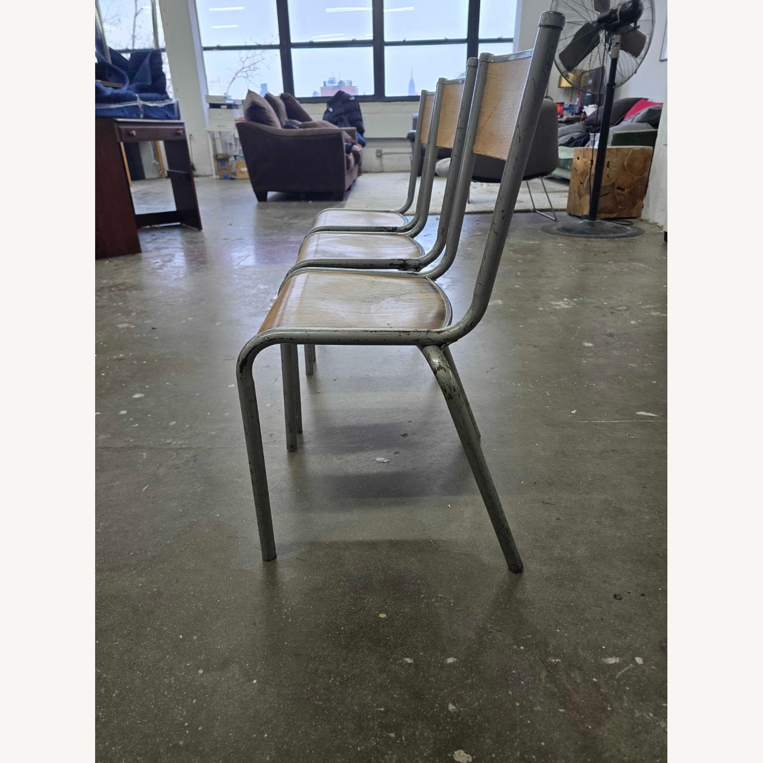 Antique Vintage Natural Metal Dining Chairs - image-4