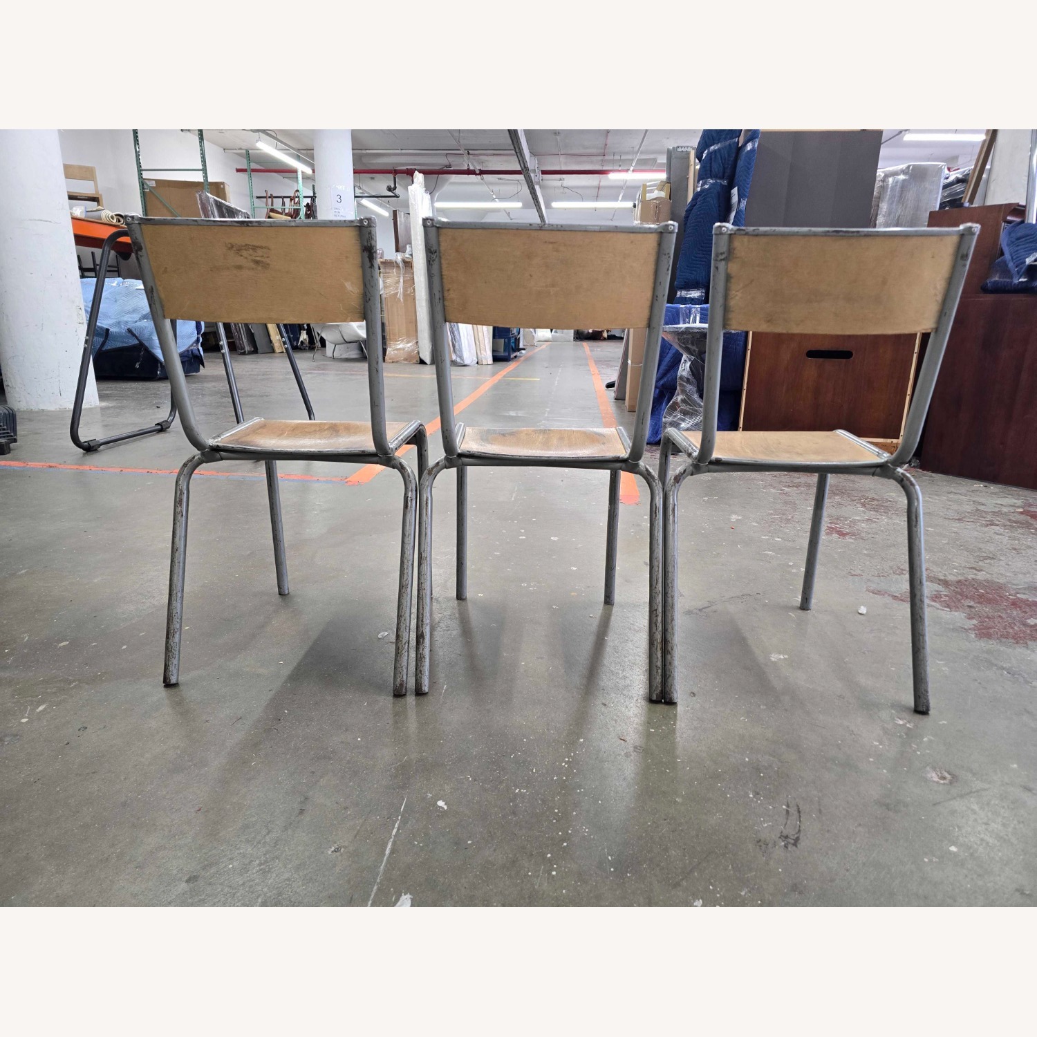 Antique Vintage Natural Metal Dining Chairs - image-3