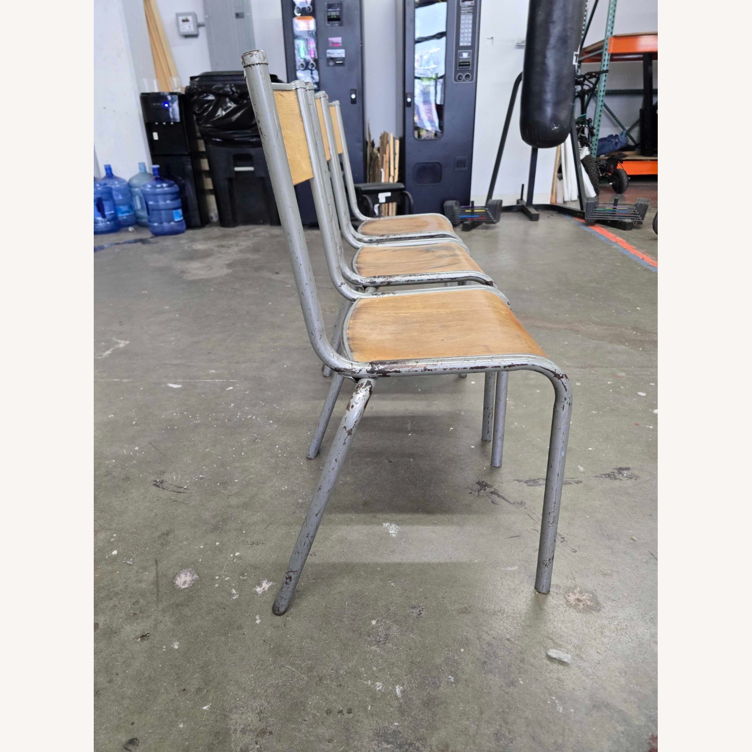 Antique Vintage Natural Metal Dining Chairs - image-2