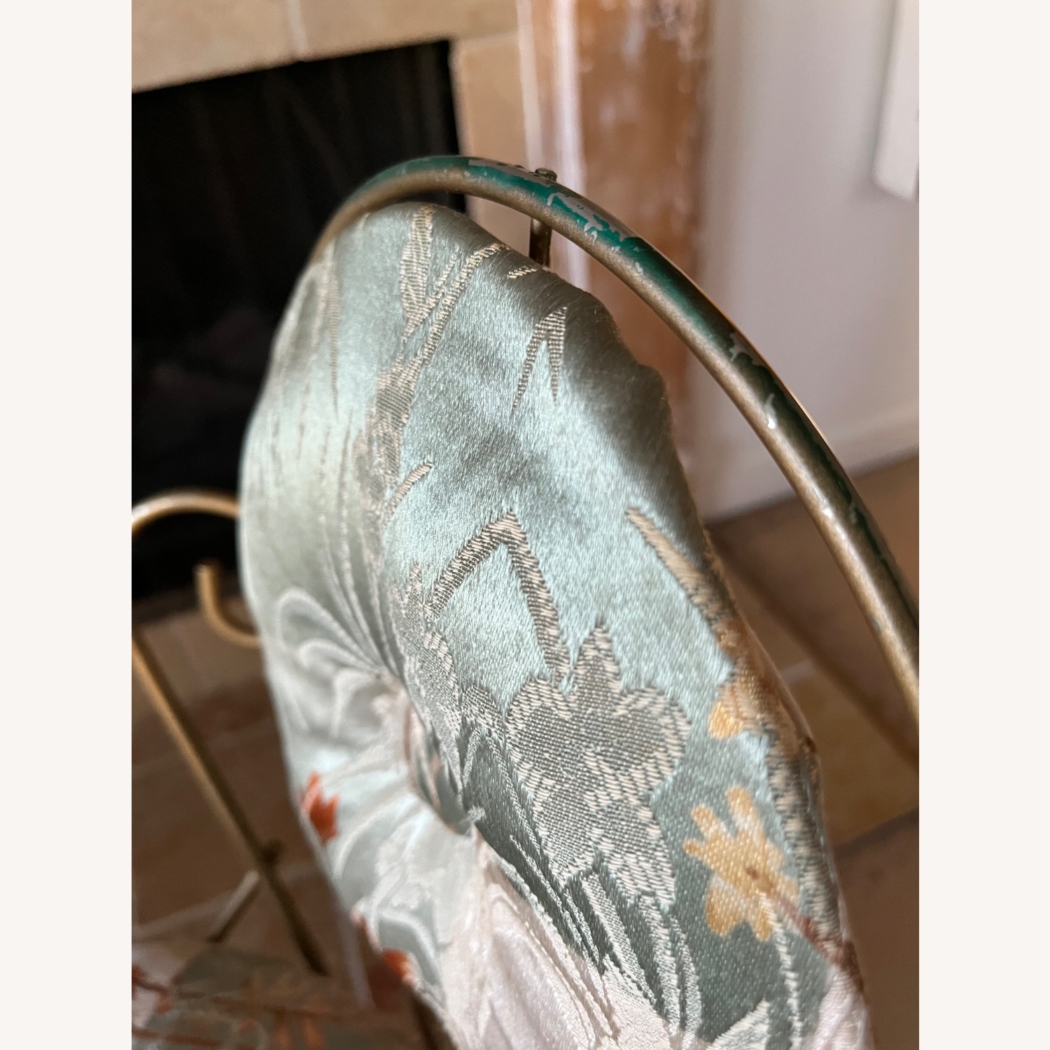 Mid Century Brass Vanity Stool Swivels - image-8