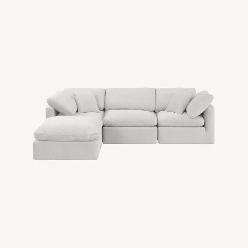 Used Wayfair Natural Velvet 3+ Seater Sofa for sale on AptDeco